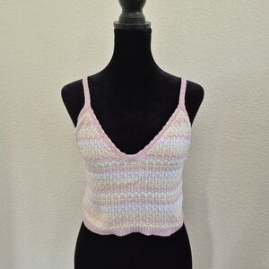 Wild Fable Pastel Striped Knit Crop Top